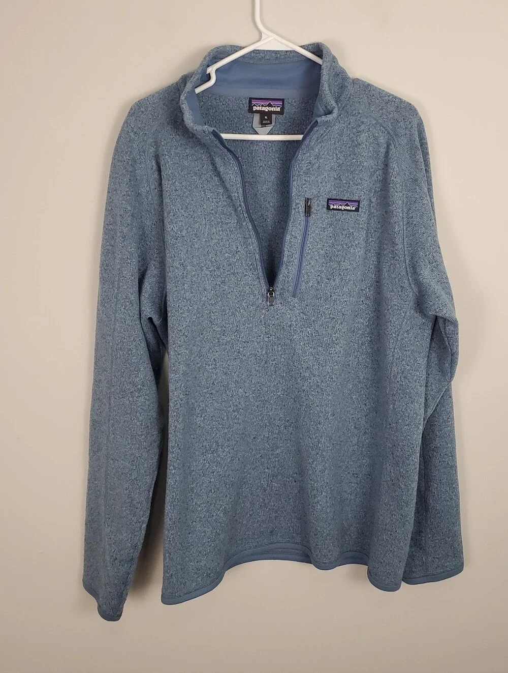 Patagonia Men’s Light Blue Quarter-Zip Fleece Pullover Size XL